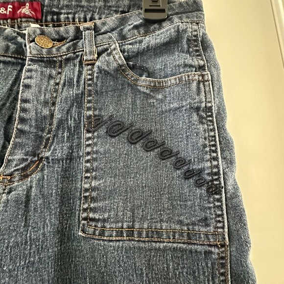 Vintage Y&F Womens High-Waisted Denim Jeans Size 11/12 With Embroidered Details - Picture 8 of 8